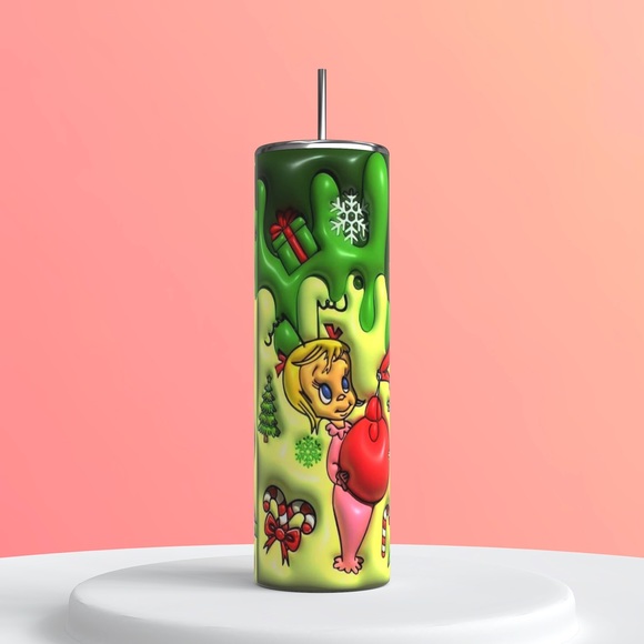 Grinch Cindy Lou Max 3D puffy tumbler 20 oz - Picture 2 of 2